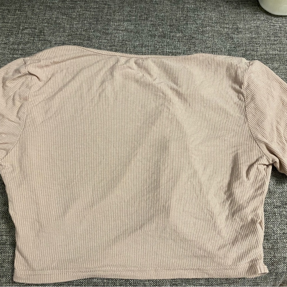 SHEIN Cream Crop Boxy T-Shirt